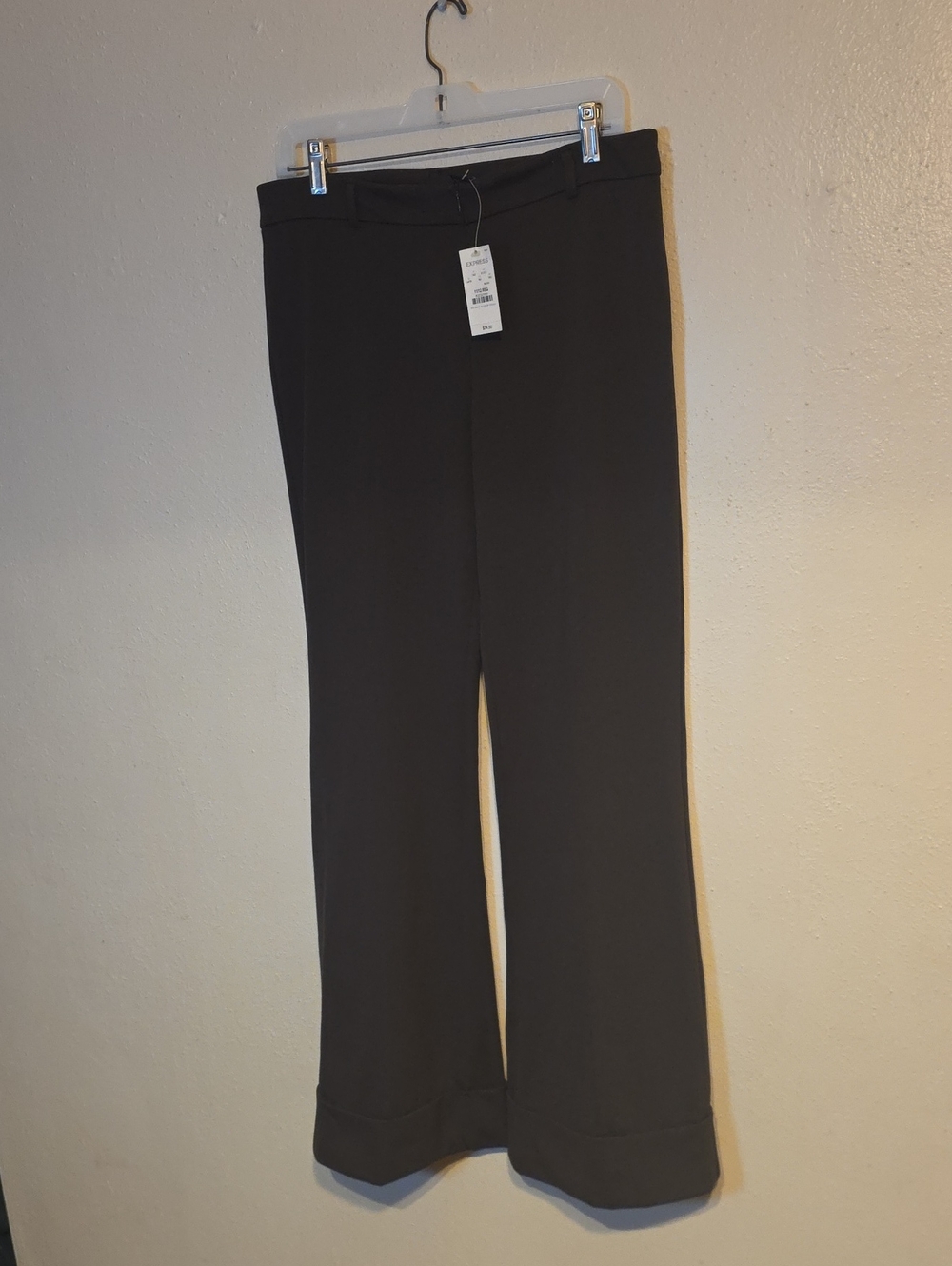 Express Womens Flair Bottom Pants Sz 11/12 Dark Grey Stretch